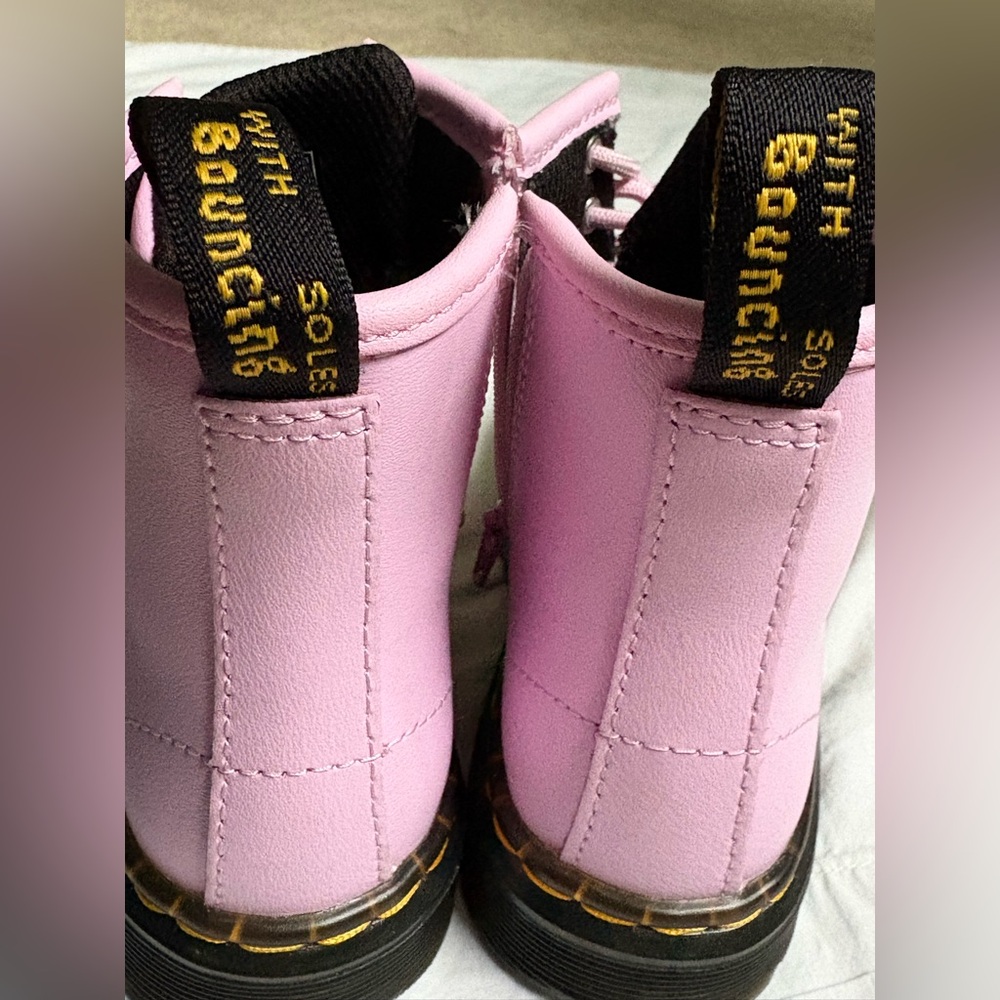 Like New Dr. Martens Light Pink Combat Boots - Picture 11 of 12
